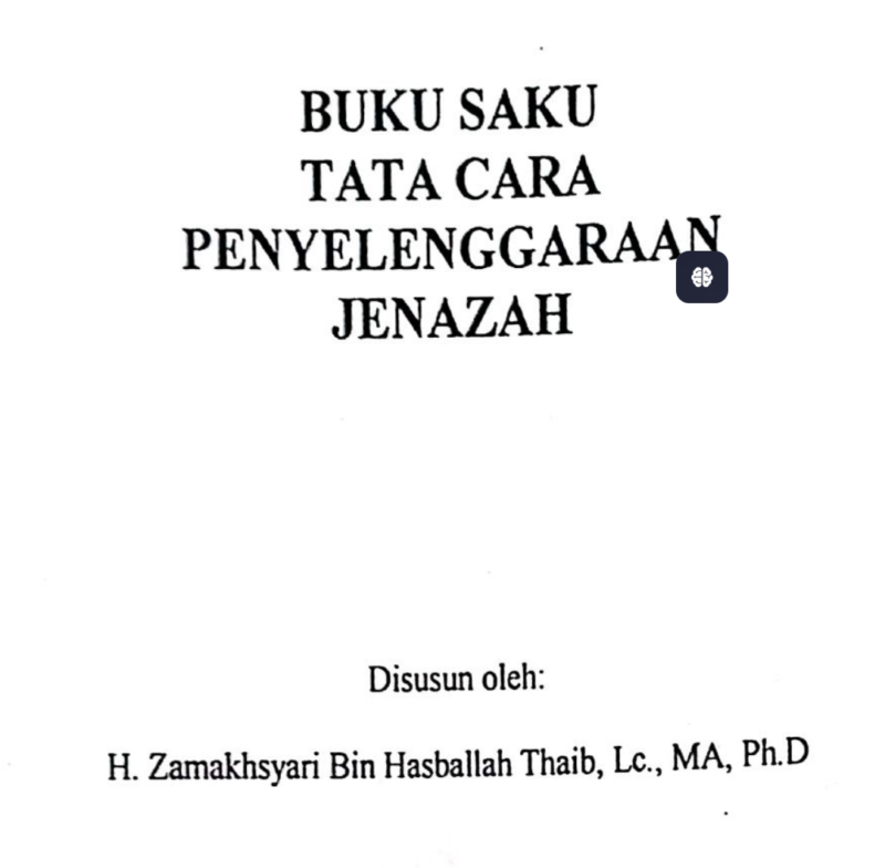 Buku Saku Tata Cara Penyelenggaraan Jenazah